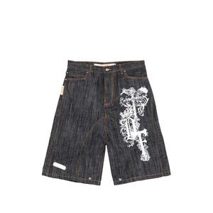 Pdf Men Graphic Print Denim Shorts